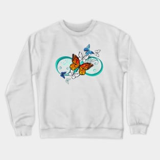 Infinity with Orange Butterfly Crewneck Sweatshirt